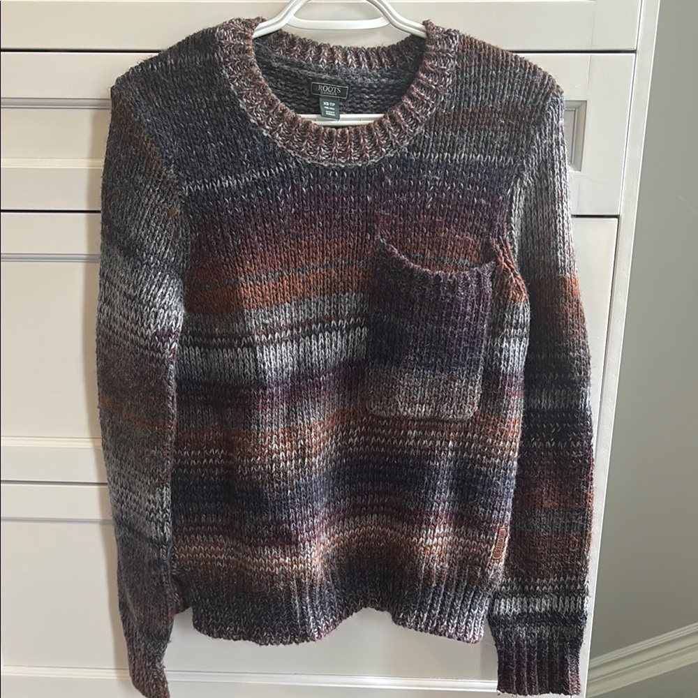Roots Brown Crew Neck Wool Sweater